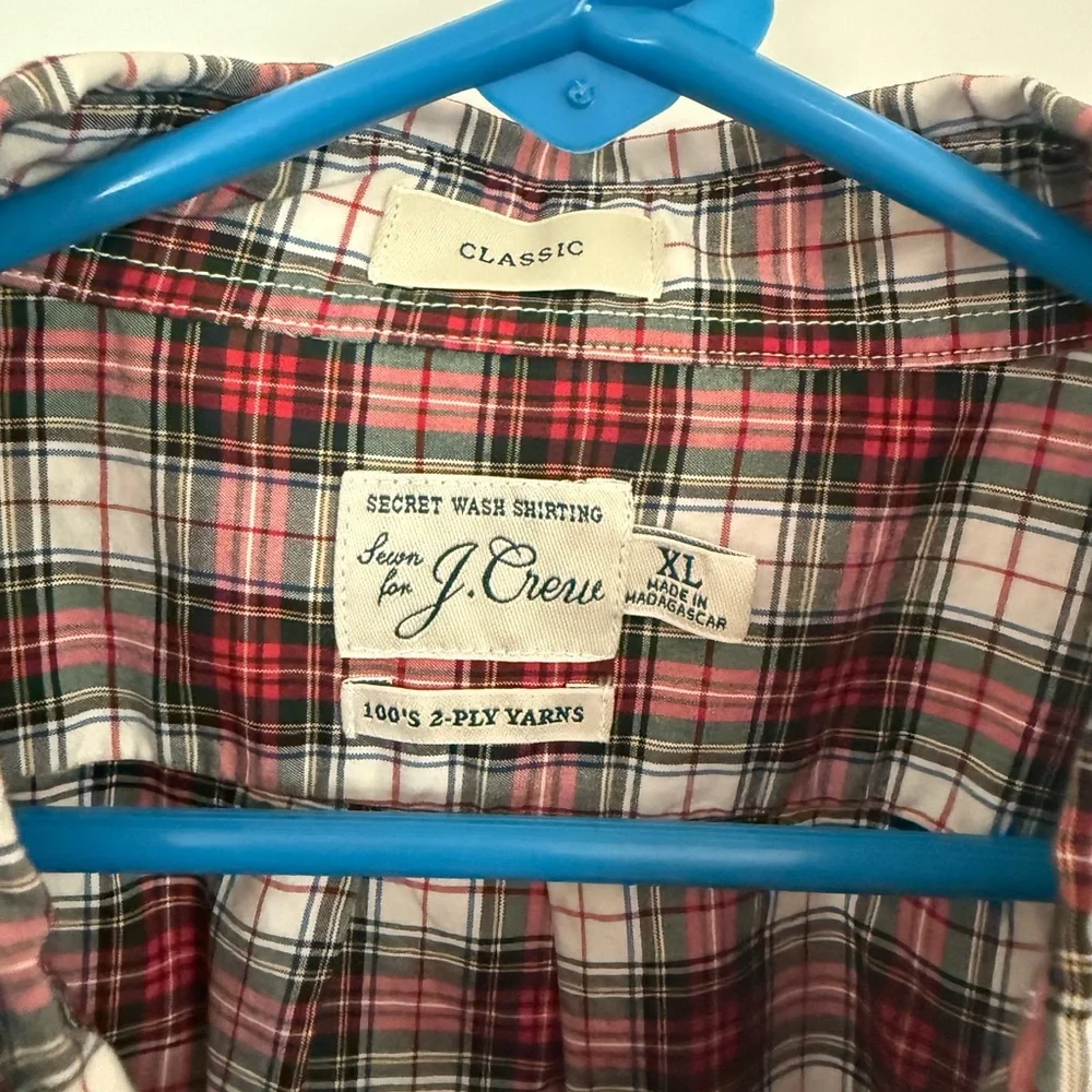 J. Crew Red and White Casual Button Down Shirt - Picture 2 of 4